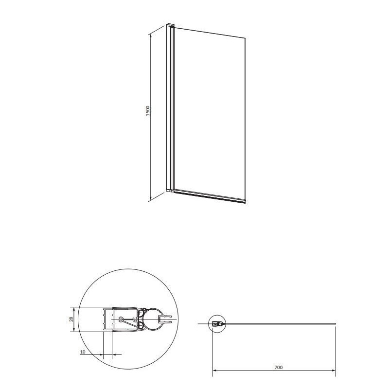 Parawan Kingston Czarny 150x70 XHE85BLTR Omnires