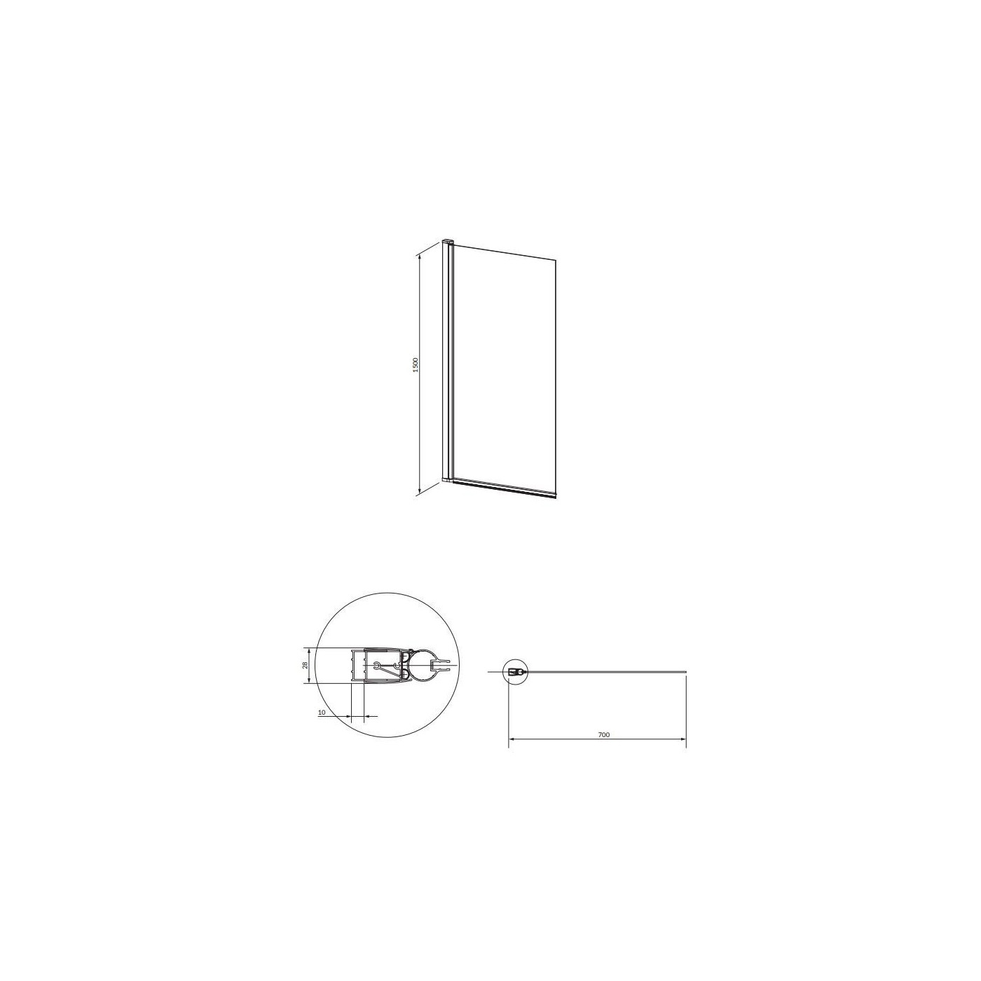 Parawan Kingston Chrom 150x70 XHE85CRTR Omnires