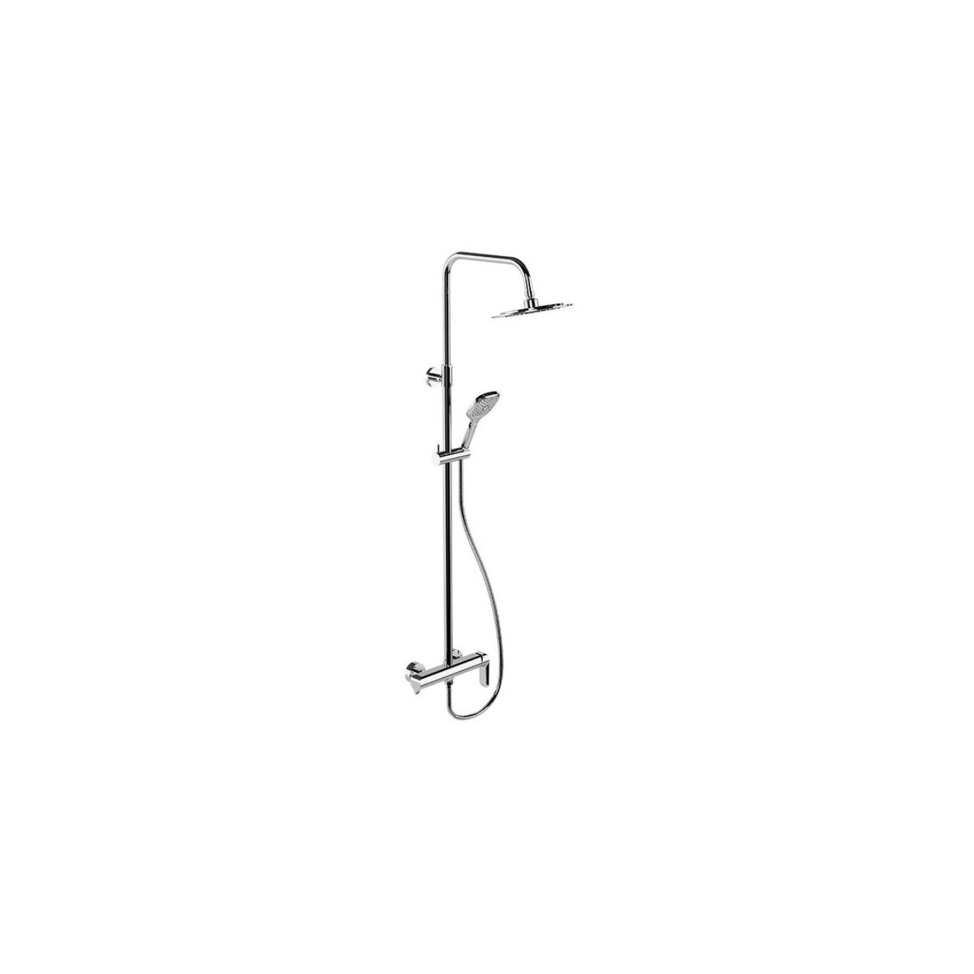 Zestaw Prysznicowy Ścienny Z Deszczownicą 25 cm Clever 2.0 Chrom AREX.4181CR Excellent
