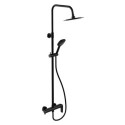 Zestaw Prysznicowy Ścienny Z Deszczownicą 25 cm Clever 2.0 Czarny Soft AREX.4181BS Excellent
