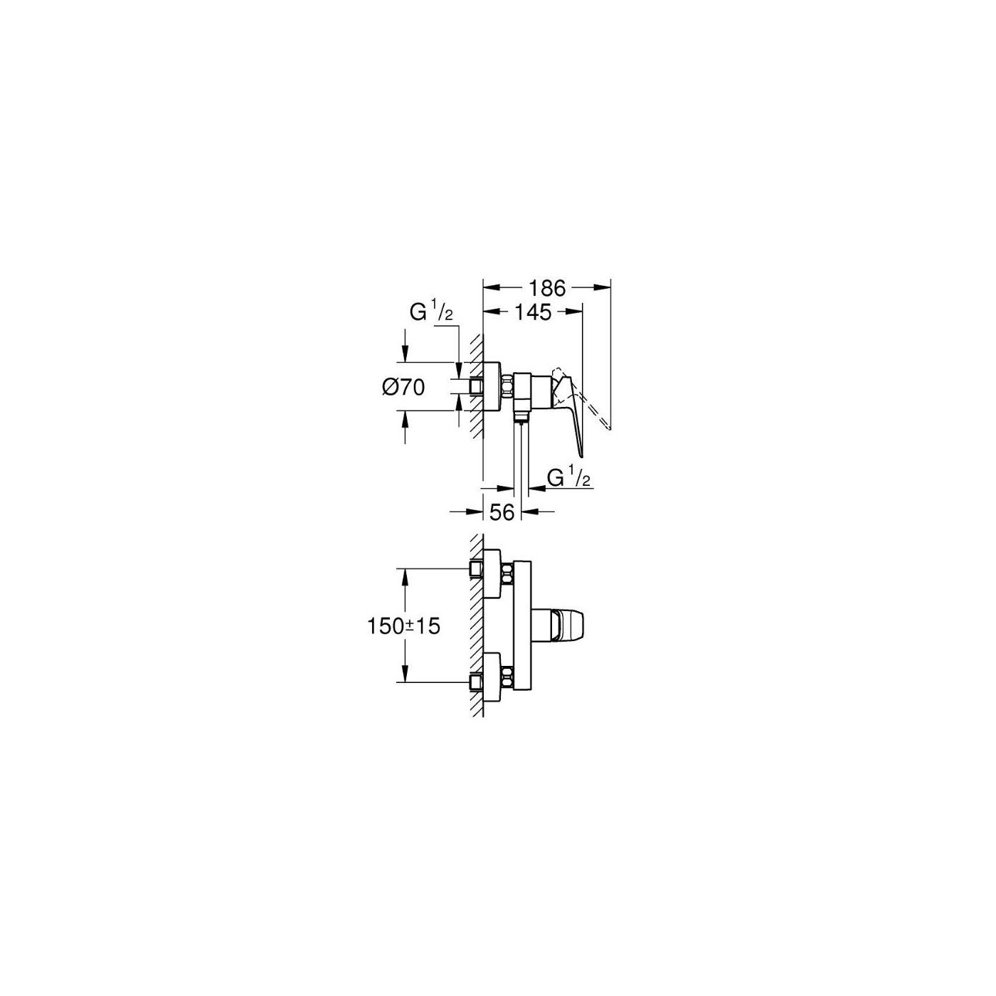 Bateria Prysznicowa Natynkowa Cubeo 1018240000 Grohe