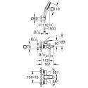 Bateria Wannowa Z Zestawem Prysznicowym Tempesta Cube 110 Cubeo 1018140000 Grohe