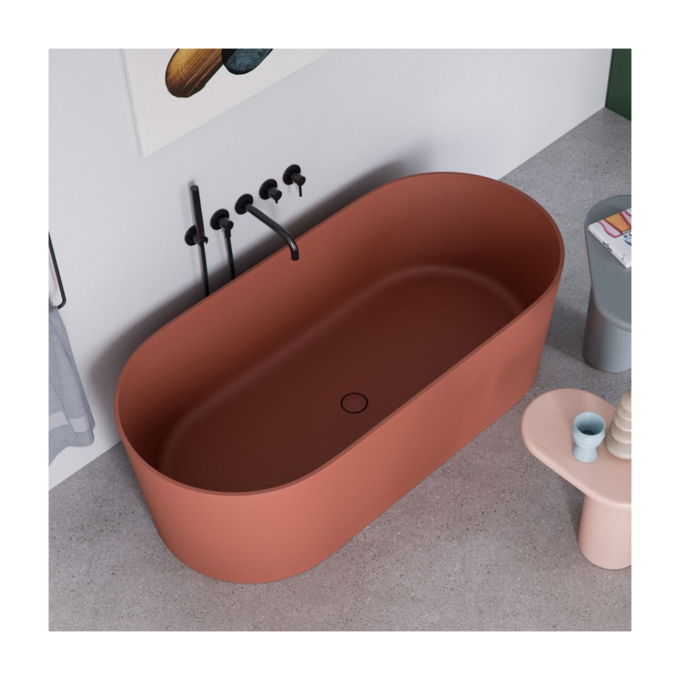 Wanna Wolnostojąca Ovo Terracotta Mat 160x75 OVOWWTE Omnires