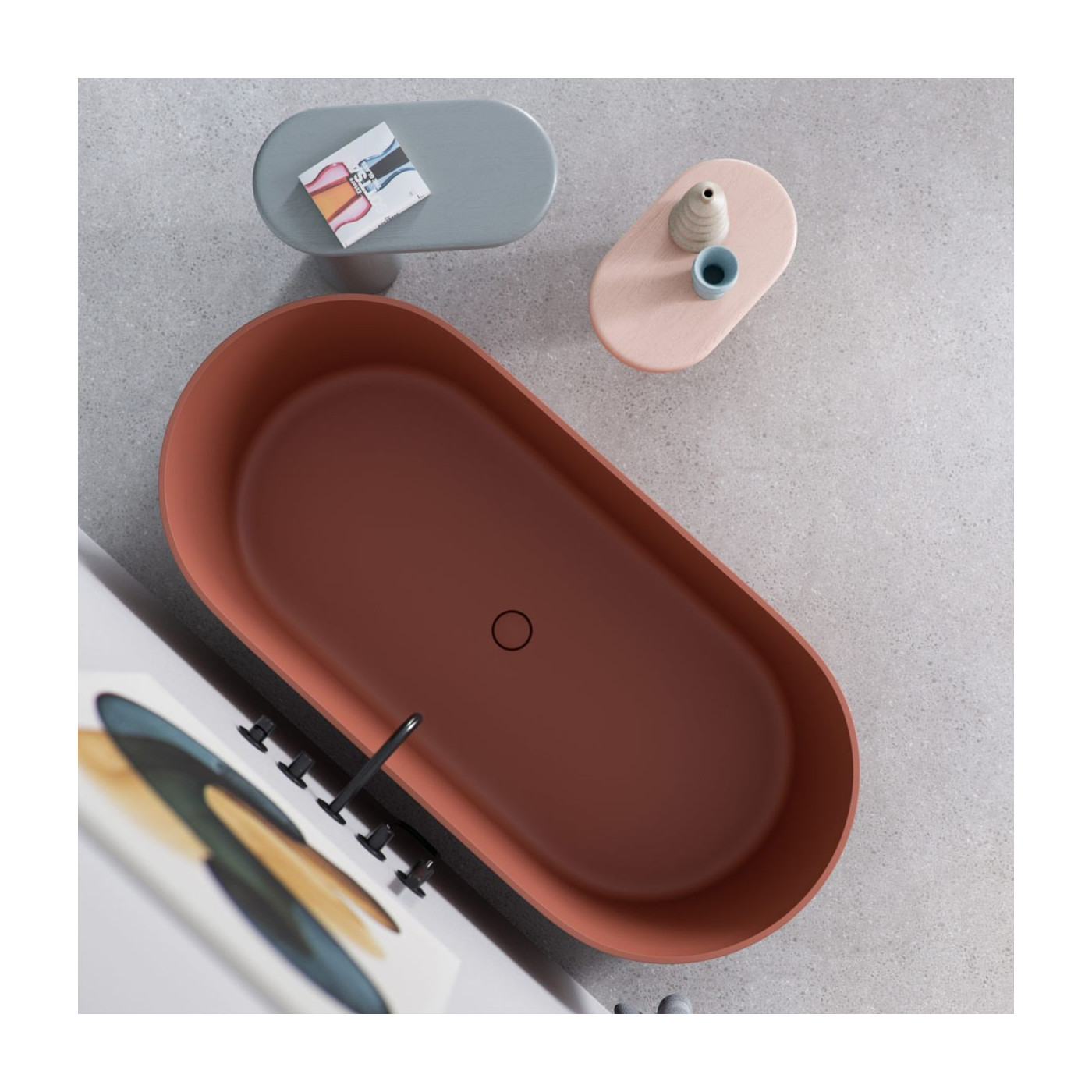 Wanna Wolnostojąca Ovo Terracotta Mat 160x75 OVOWWTE Omnires