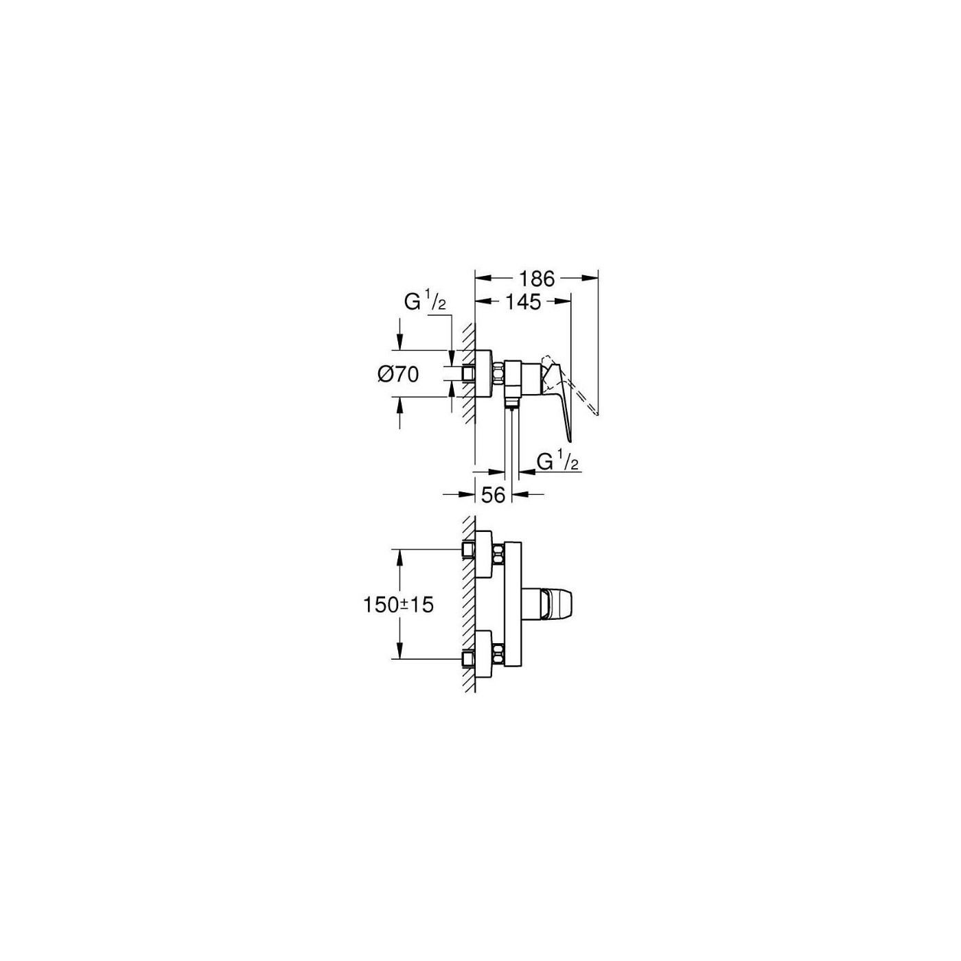 Bateria Prysznicowa Natynkowa Cubeo Matte Black 1018242430 Grohe
