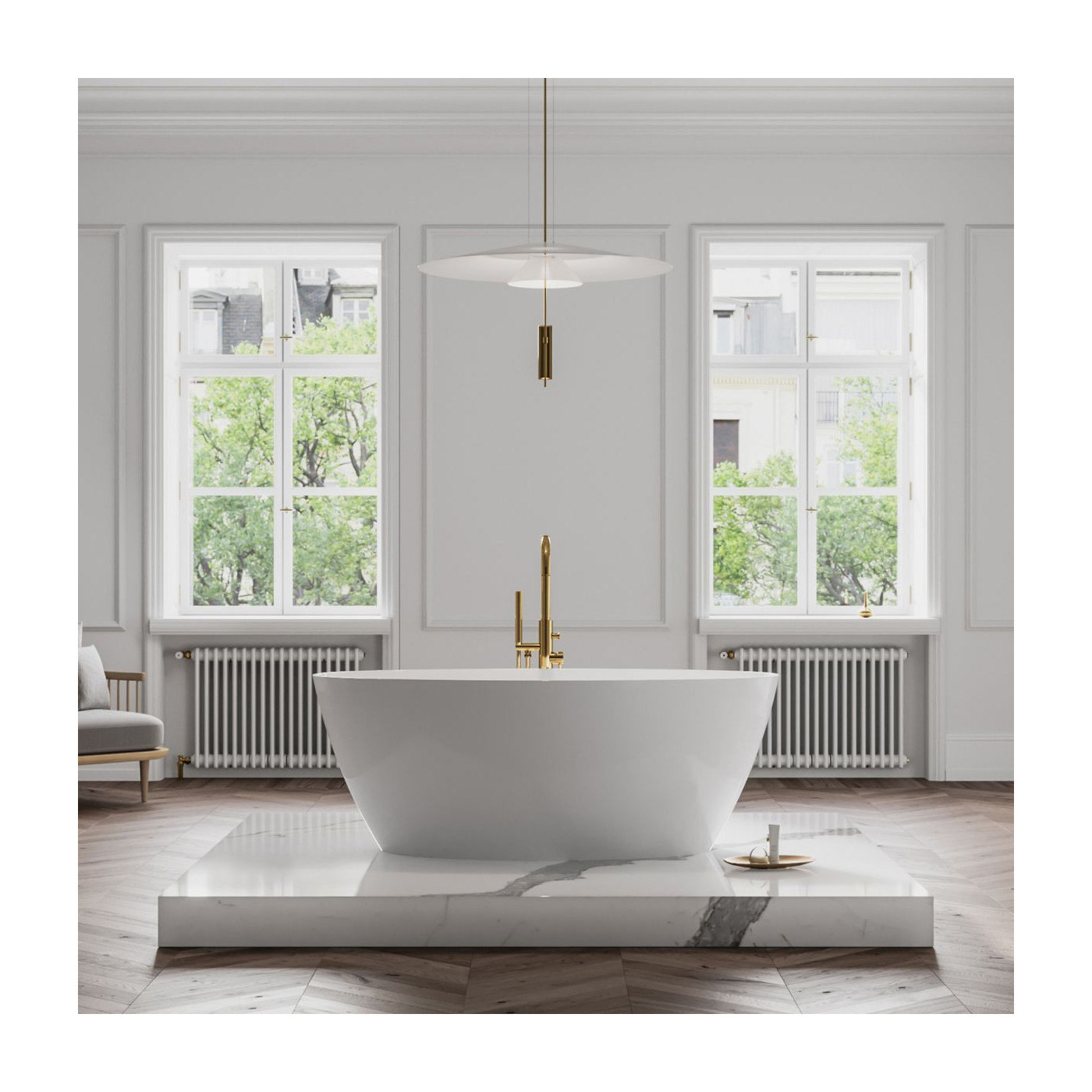 Wanna Wolnostojąca Siena Biały 160,5x80,5 SIENAWWBP Omnires
