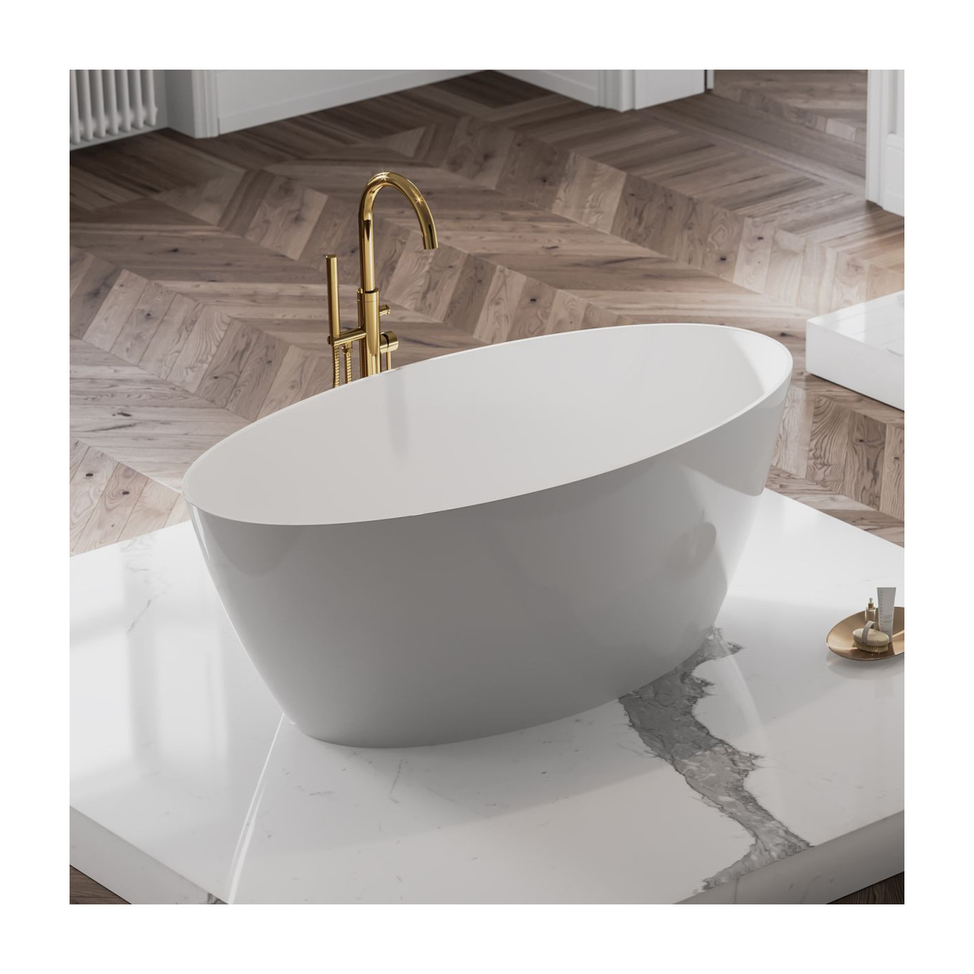 Wanna Wolnostojąca Siena Biały 160,5x80,5 SIENAWWBP Omnires