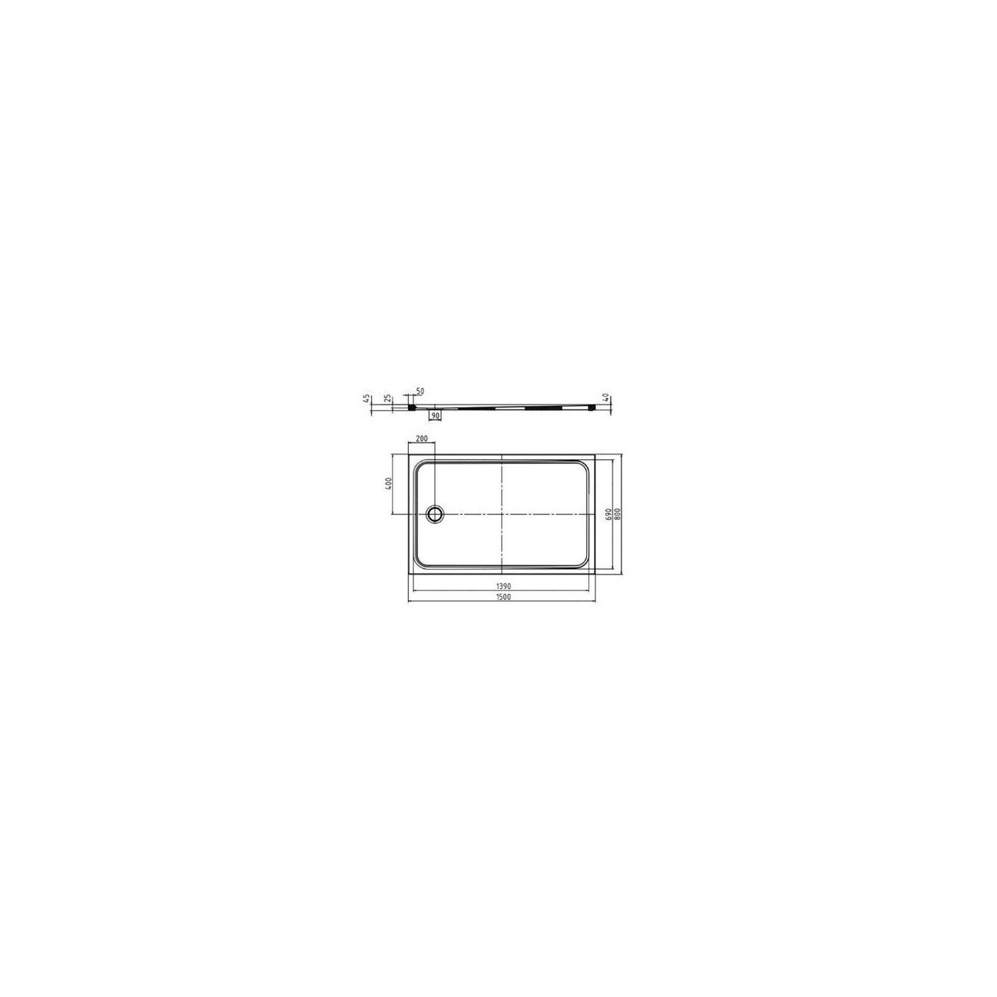 Brodzik Cayonoplan 150x80 363147980001 Kaldewei