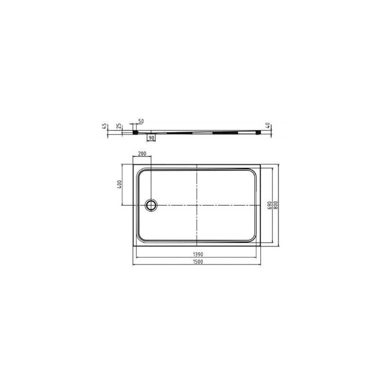 Brodzik Cayonoplan 150x80 363147980001 Kaldewei