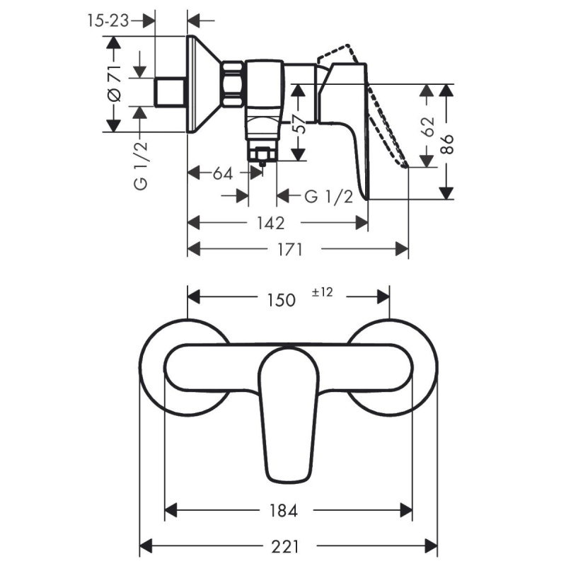 Bateria Prysznicowa Talis E Czarny Mat 71760670 Hansgrohe