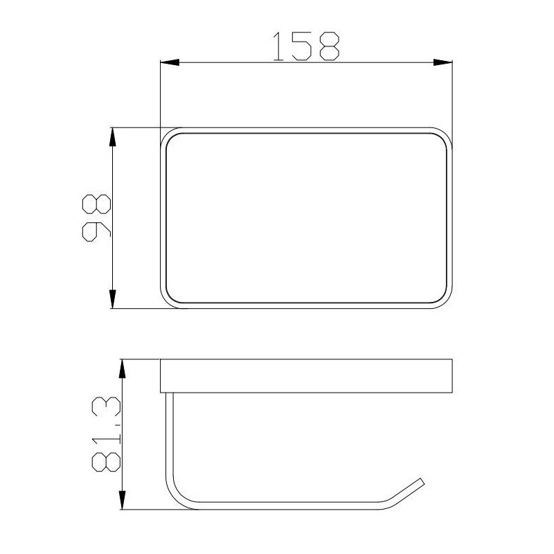 Uchwyt Na Papier Toaletowy Z Półką Na Telefon Złoty 5090GD Emporia