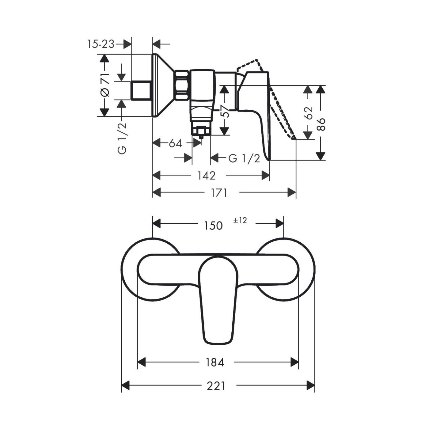 Bateria Prysznicowa Talis E Biały Mat 71760700 Hansgrohe