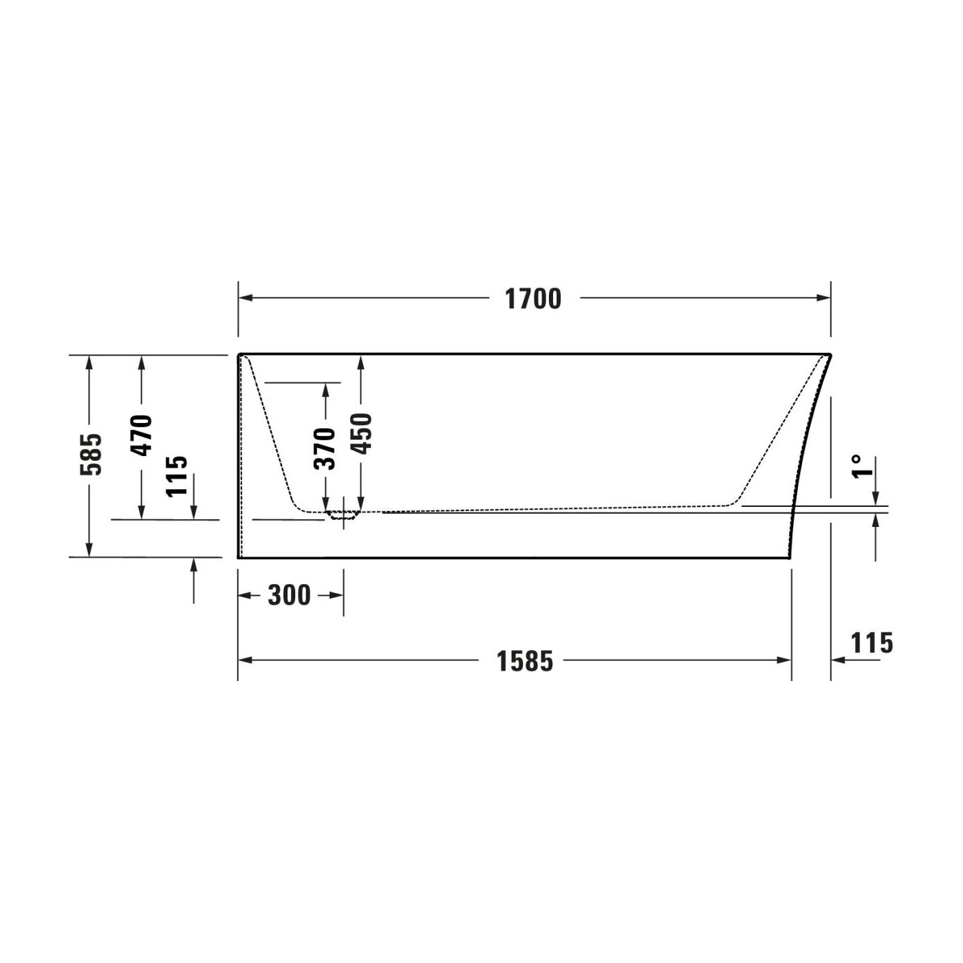 Wanna Wolnostojąca Akrylowa Durasenja Narożna Lewa 1700x800 mm 700580000000000 Duravit