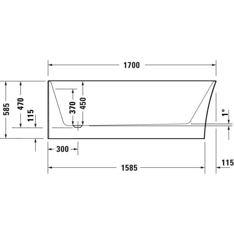 Wanna Wolnostojąca Akrylowa Durasenja Narożna Lewa 1700x800 mm 700580000000000 Duravit