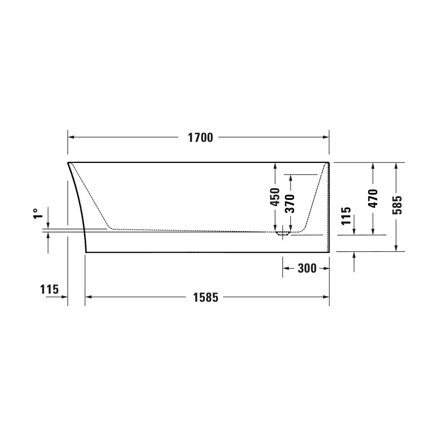 Wanna Wolnostojąca Akrylowa Durasenja Narożna Prawa 1700x800 mm 700581000000000 Duravit