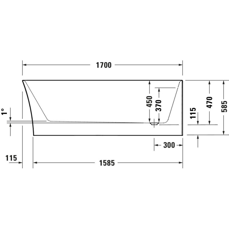Wanna Wolnostojąca Akrylowa Durasenja Narożna Prawa 1700x800 mm 700581000000000 Duravit