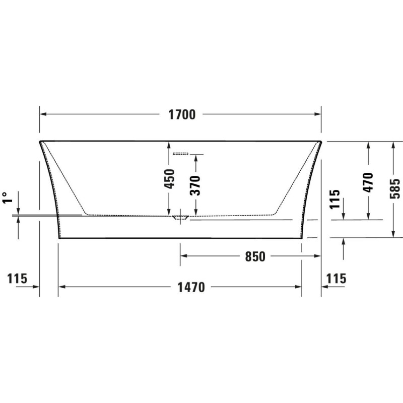 Wanna Wolnostojąca Akrylowa Durasenja Przyścienna 1700x800 mm 700582000000000 Duravit