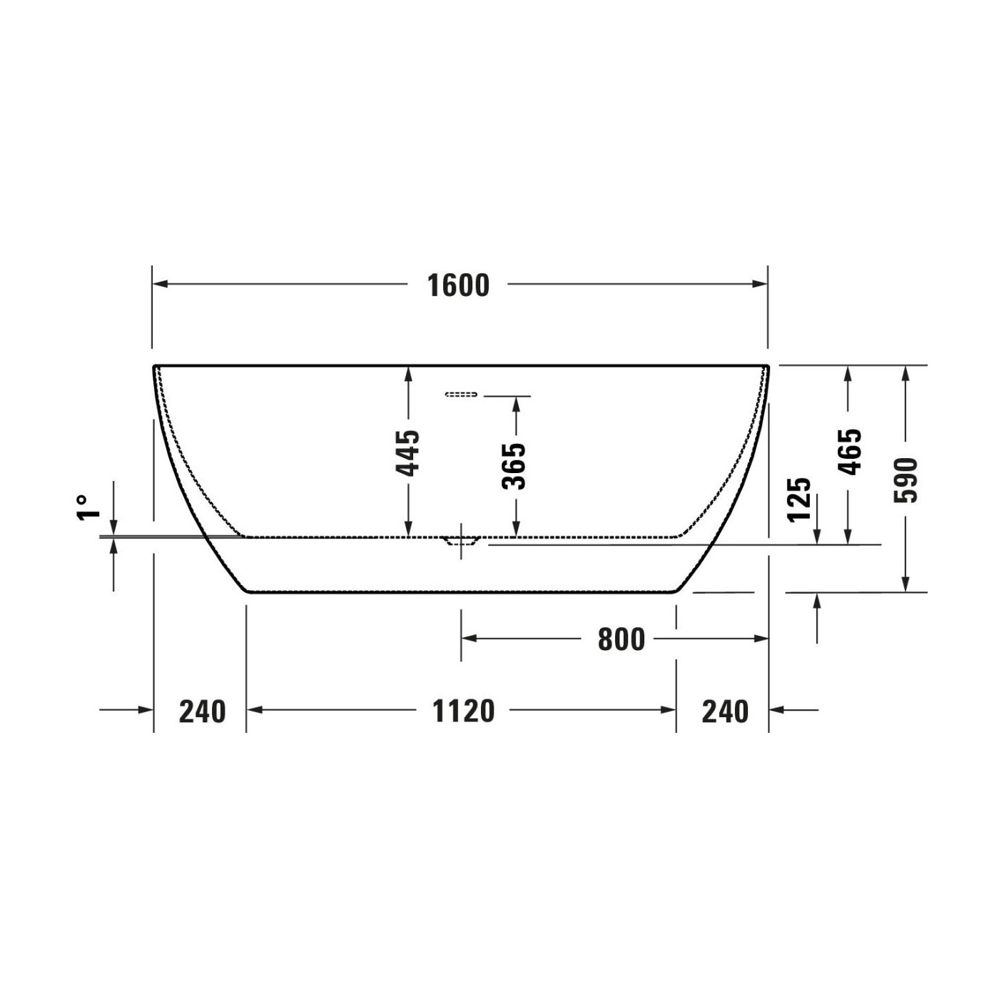 Wanna Wolnostojąca Akrylowa Durakanto 1600x750 mm 700560000000000 Duravit