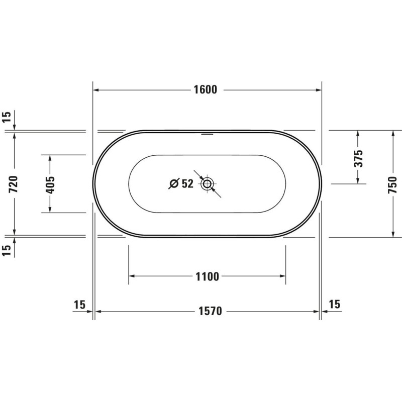 Wanna Wolnostojąca Akrylowa Durakanto 1600x750 mm 700560000000000 Duravit