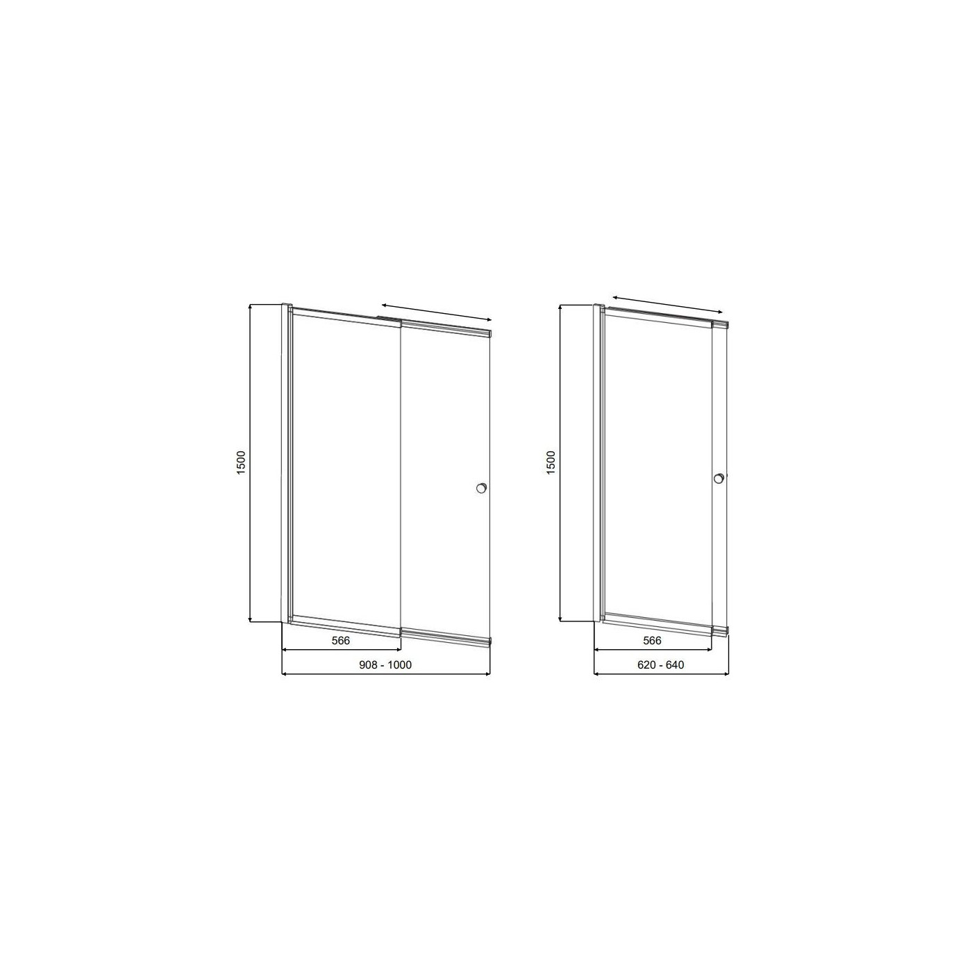Parawan Nawannowy Easy Slide Black 100 PESB-2S Besco