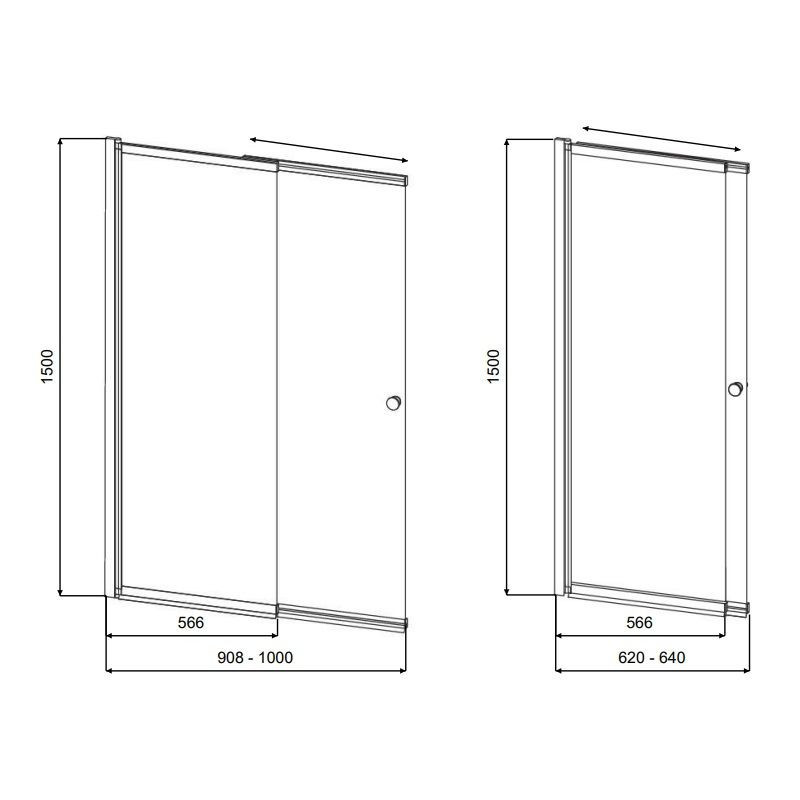 Parawan Nawannowy Easy Slide Black 100 PESB-2S Besco
