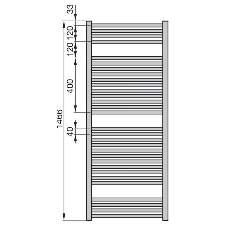 Grzejnik Klaro ZSLC-150-050-05/0008 Chrom Zehnder