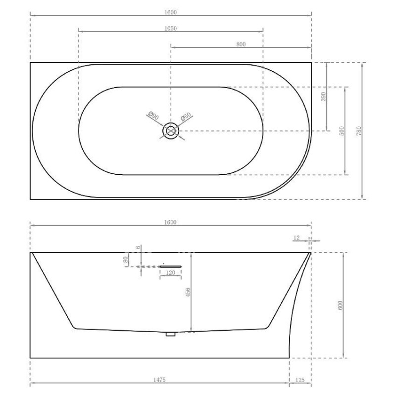 Wanna Wolnostojąca Narożna Lewa Molly M 160x78 TW-7790L-1600 Emporia