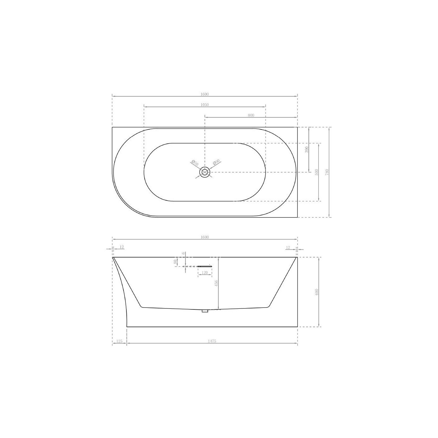 Wanna Wolnostojąca Narożna Prawa Molly M 160x78 TW-7790R-1600 Emporia