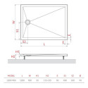 Brodzik Prostokątny Square 120x90x3 Kompozyt Mineralny Marmo Neo MANSQ1200902E Roth