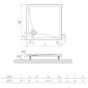 Brodzik Kwadratowy Square 90x90x3 Kompozyt Mineralny Marmo Neo MANSQ0900902E Roth