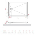 Brodzik Prostokątny Square 100x90x3 Kompozyt Mineralny Marmo Neo MANSQ1000902E Roth
