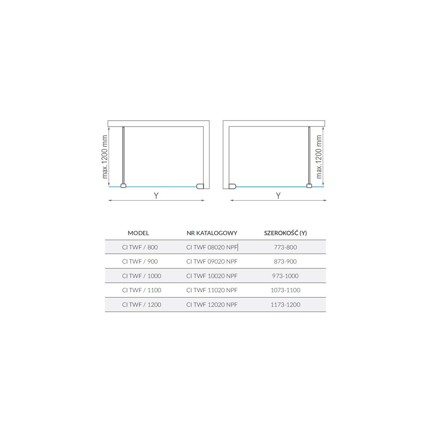 Kabina Walk-In 120cm Black Calida CITWF12020NPF Roth