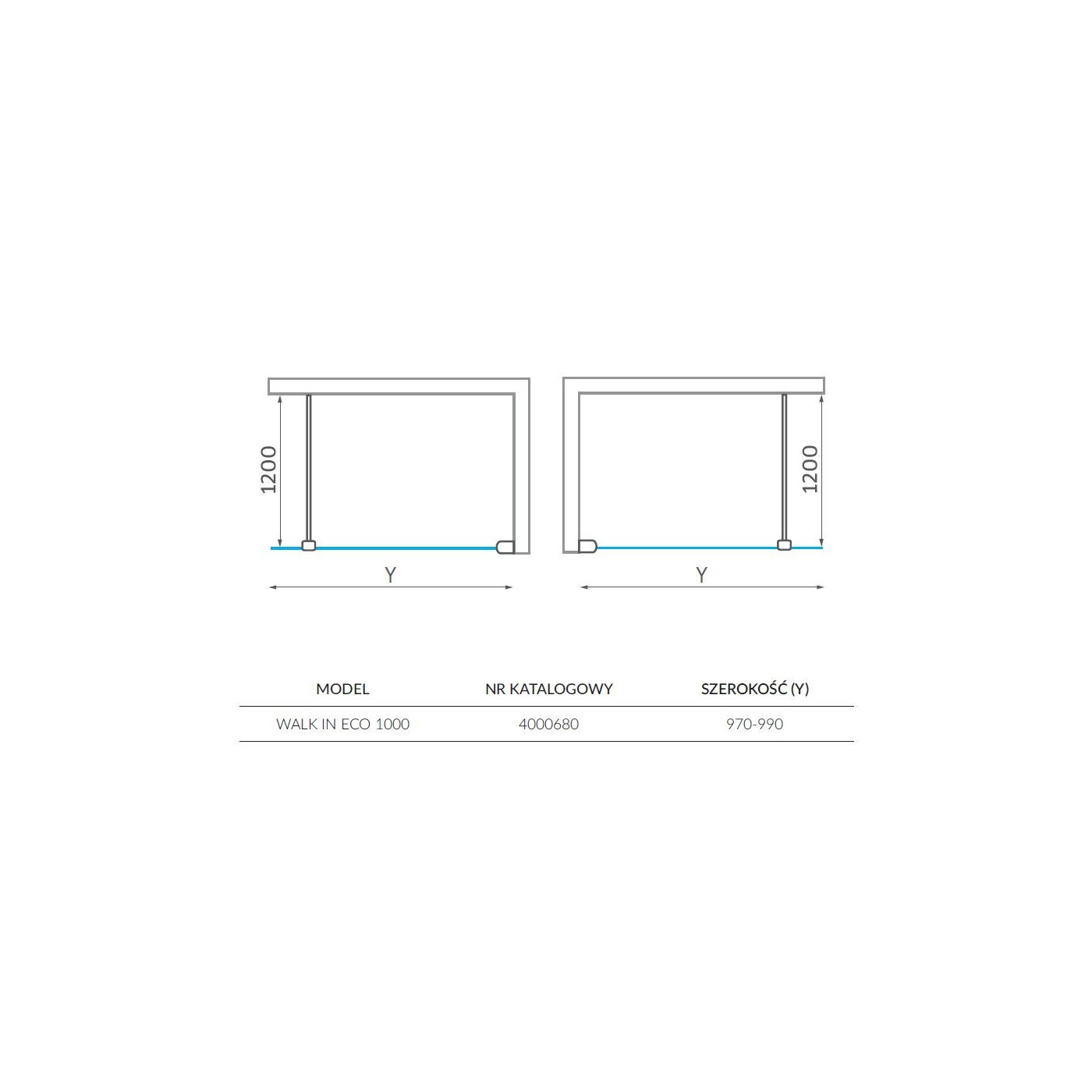 Kabina Walk-In 100cm Eco 400680 Roth