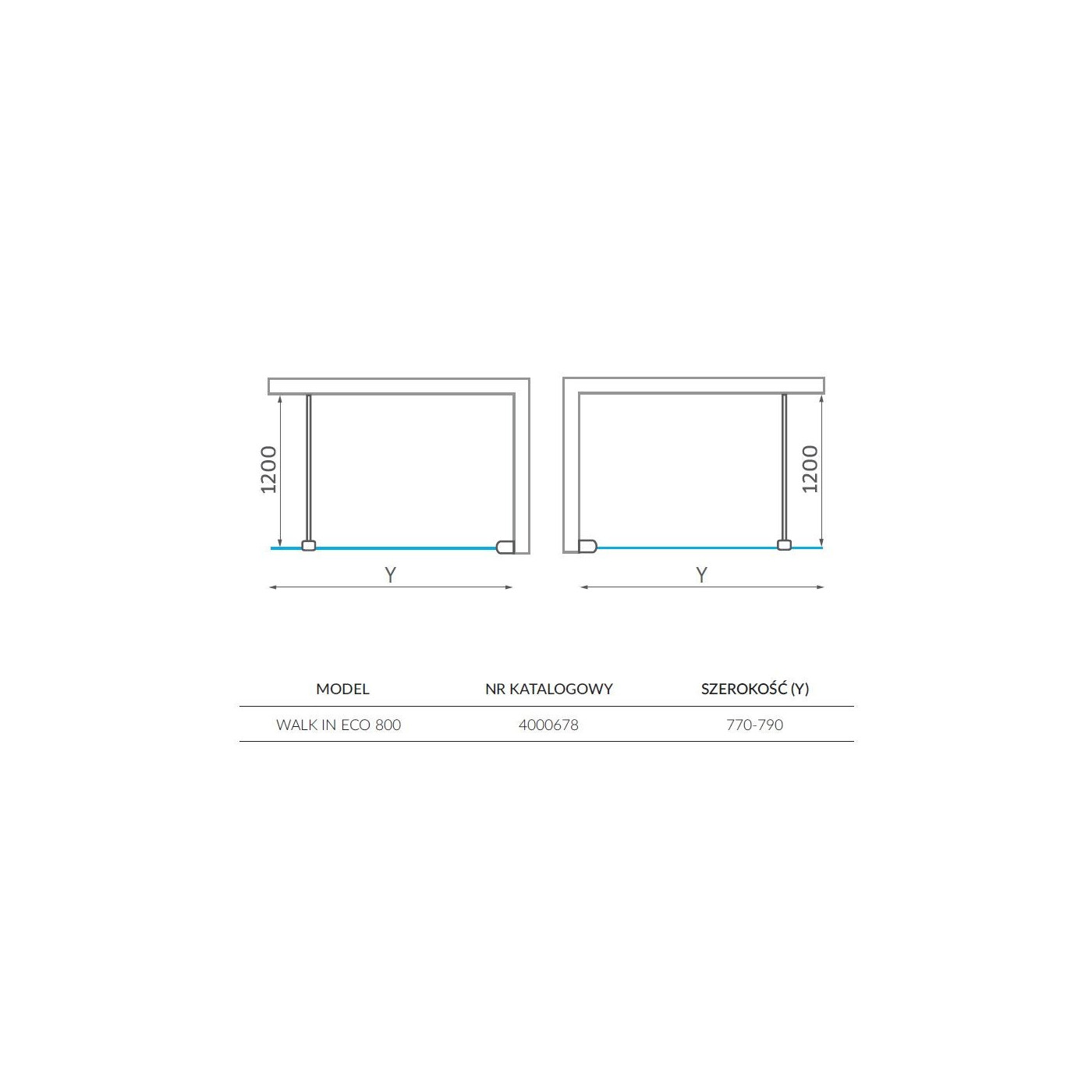 Kabina Walk-In 80cm Eco 400678 Roth