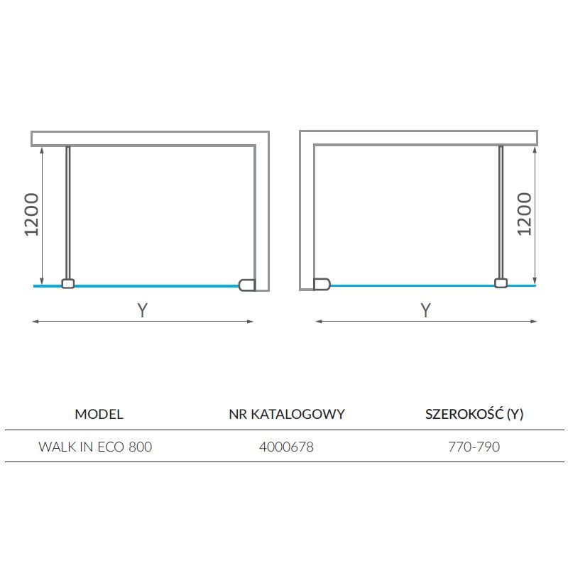 Kabina Walk-In 80cm Eco 400678 Roth