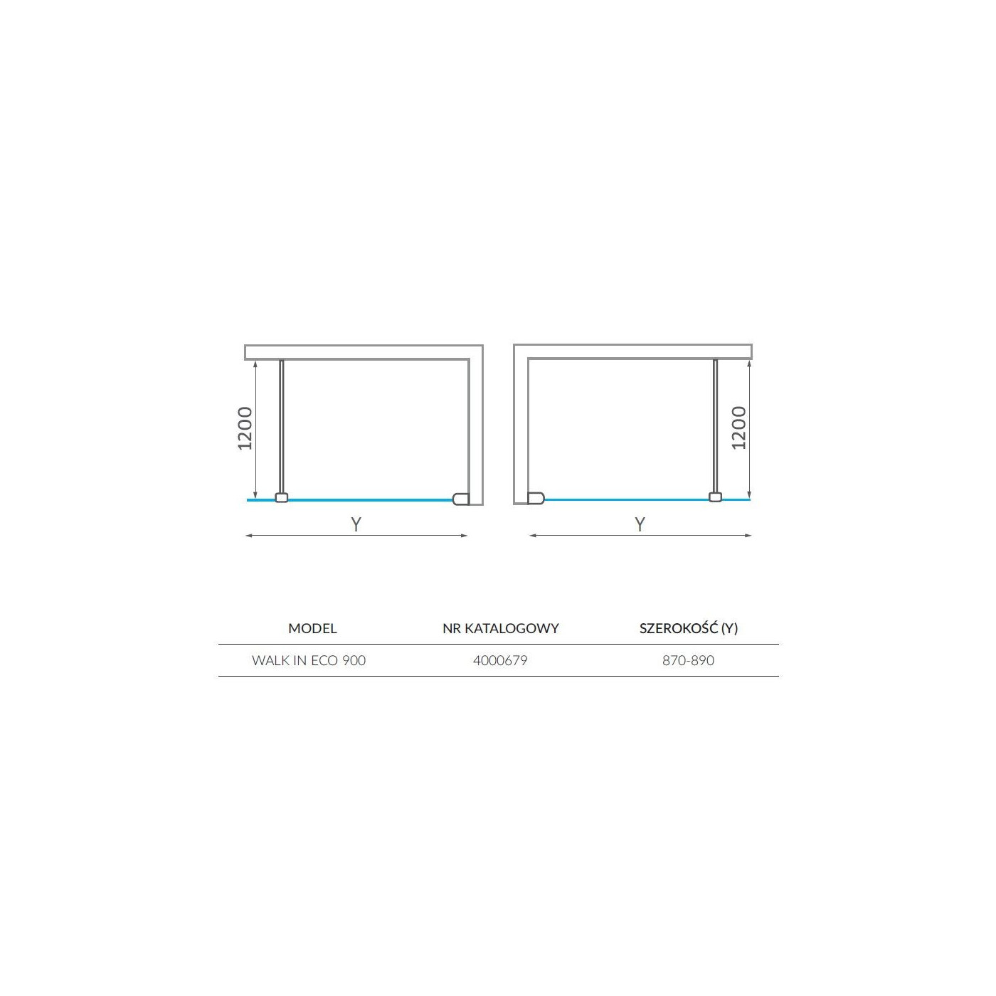 Kabina Walk-In 90cm Eco 400679 Roth