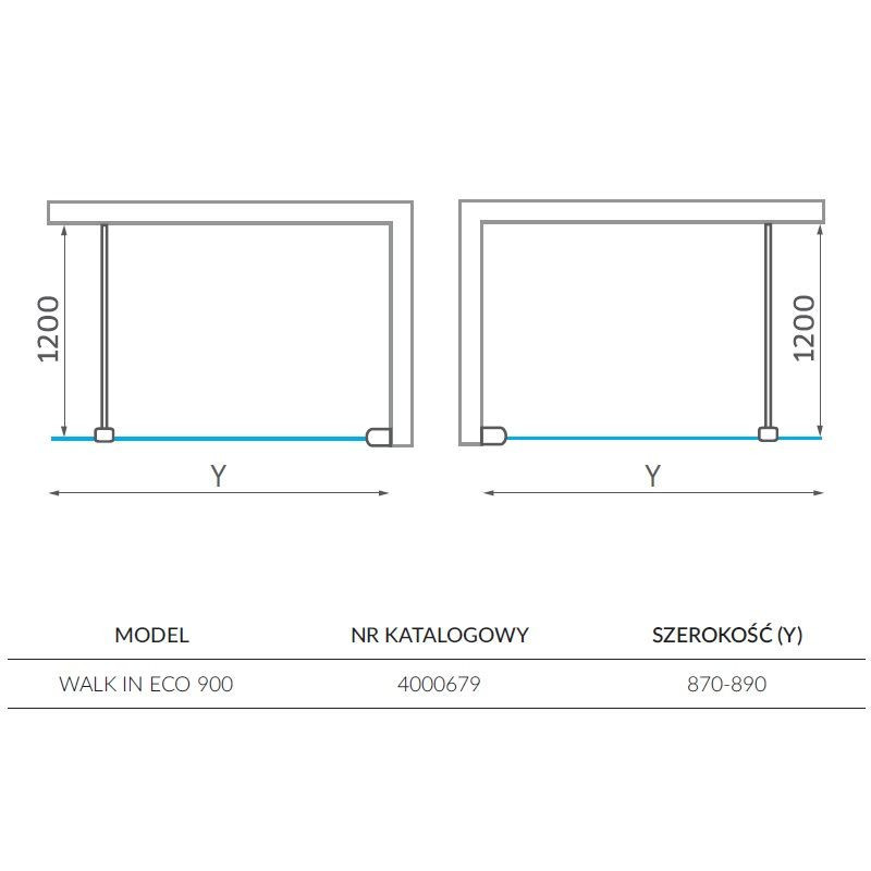 Kabina Walk-In 90cm Eco 400679 Roth