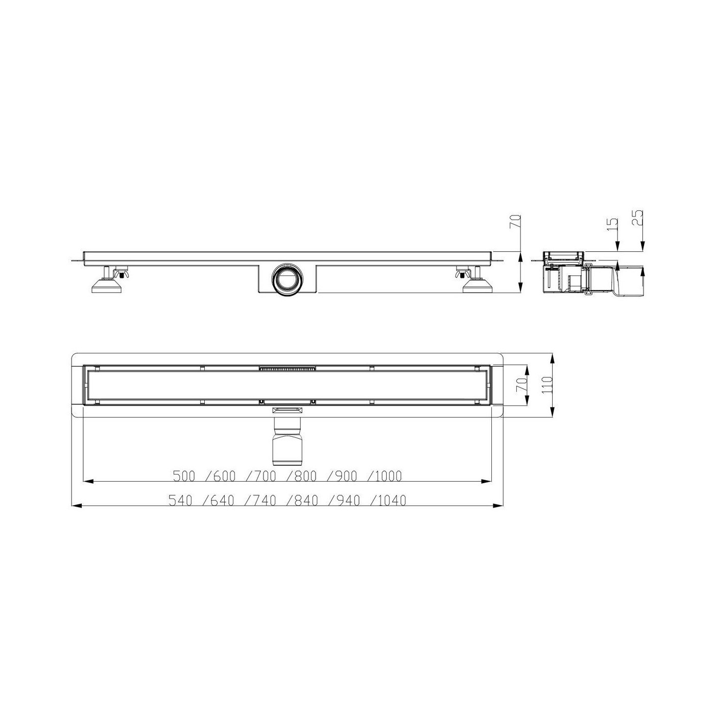 Odpływ Liniowy Sleek 700 OD.H.SLEEK-700 Hydroland