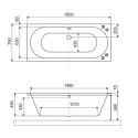 Wanna Do Zabudowy Oceana Slim 160x75 Antracyt Mat WAEX.OCE16ANMS Excellent