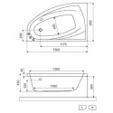 Wanna Narożna Prawa 150x95 cm Aquaria Comfort Biały Połysk WAEX.AQP15WH Excellent