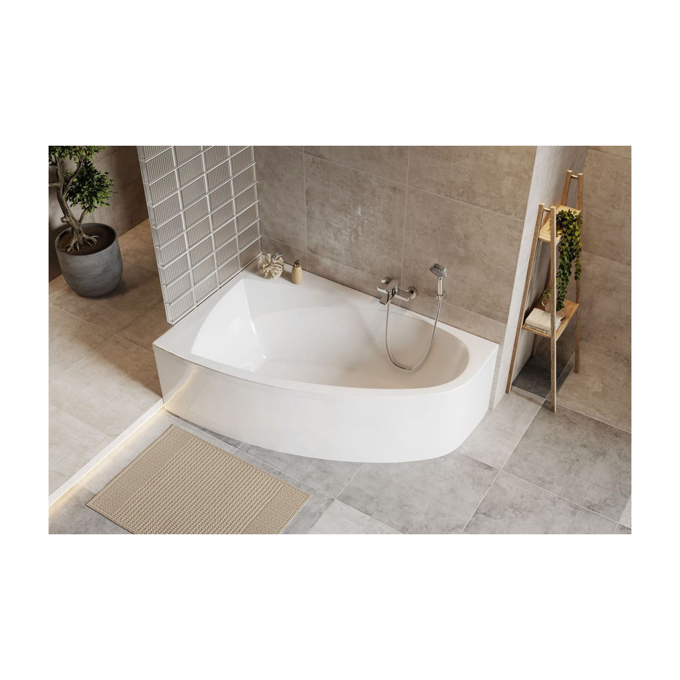 Wanna Narożna Lewa 160x100 cm Aquaria Comfort Biały Połysk WAEX.AQL16WH Excellent