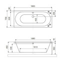 Wanna Prostokątna 160x75 cm Oceana Slim Biały Mat WAEX.OCE16WHMS Excellent