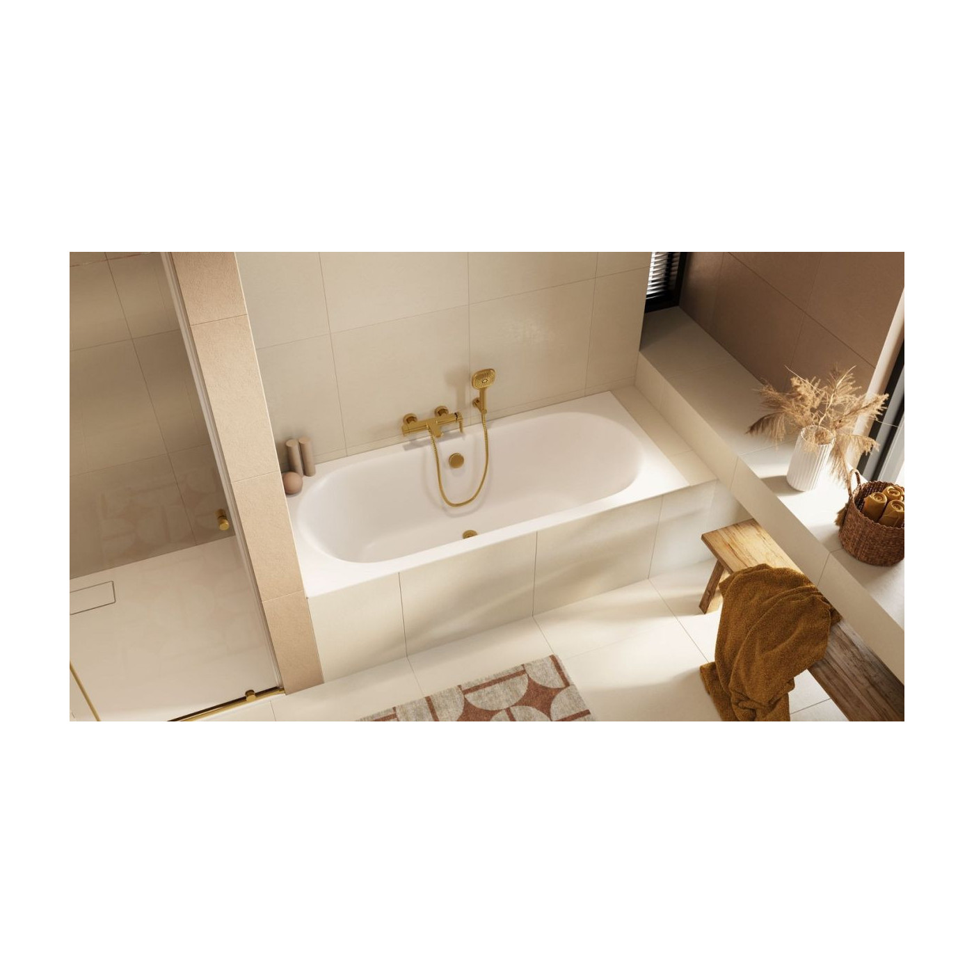 Wanna Prostokątna 160x75 cm Oceana Slim Biały Mat WAEX.OCE16WHMS Excellent