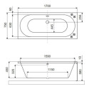 Wanna Prostokątna 170x75 cm Oceana Slim Biały Mat WAEX.OCE17WHMS Excellent