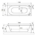 Wanna Prostokątna 180x80 cm Oceana Slim Czarny Mat WAEX.OCE18BLMS Excellent
