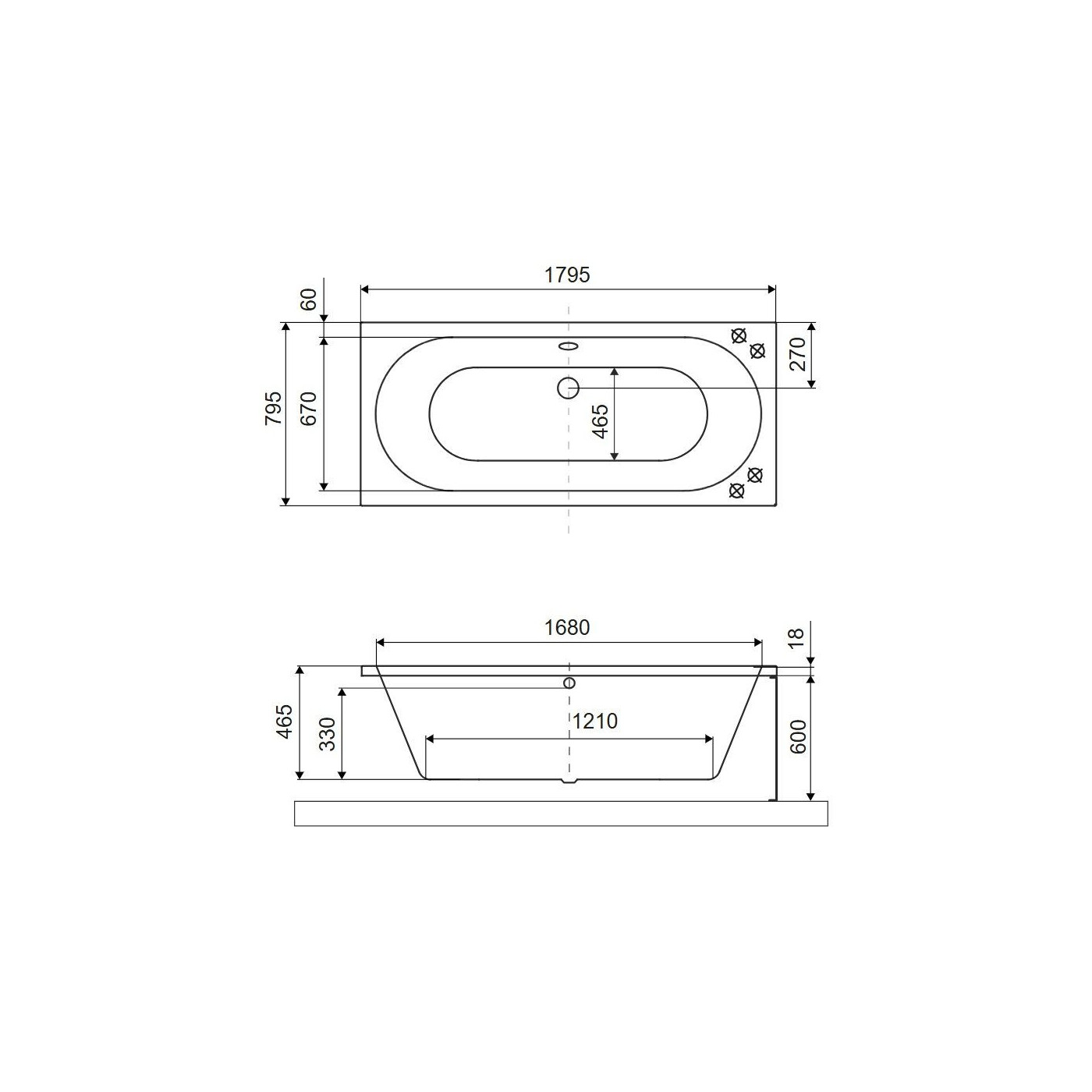 Wanna Prostokątna 180x80 cm Oceana Slim Biały Mat WAEX.OCE18WHMS Excellent