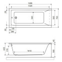 Wanna Prostokątna 150x70 cm Savia Biały Połysk WANL.SAV15WH Excellent