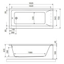 Wanna Prostokątna 160x70 cm Savia Biały Połysk WANL.SAV16WH Excellent