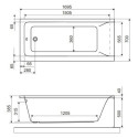 Wanna Prostokątna 170x70 cm Savia Biały Połysk WANL.SAV17WH Excellent