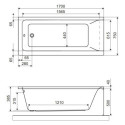Wanna Prostokątna 170x75 cm Savia Biały Połysk WANL.SAV170.75WH Excellent